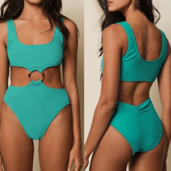 New! Montce Ky Turquoise One Piece Swimsuit 1057 - Picture 1 of 7